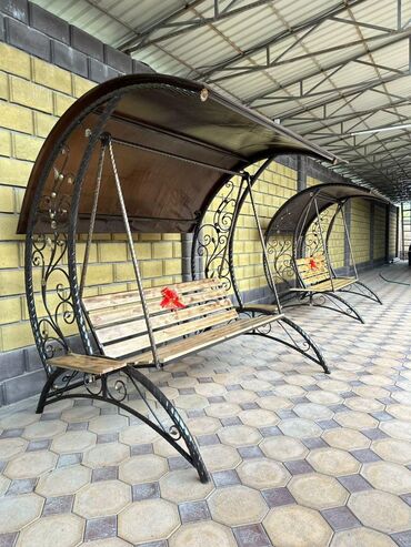 Садовые качели: Садовые качели Металл, Со спинкой, С крышей — 17