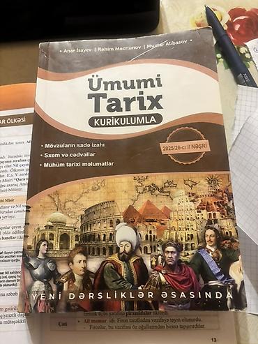 məktəb kitabları: Məhsul: “Ümumi Tarix – Kurikulumla” (2025/26-cı il nəşri) Nəşriyyat — 1