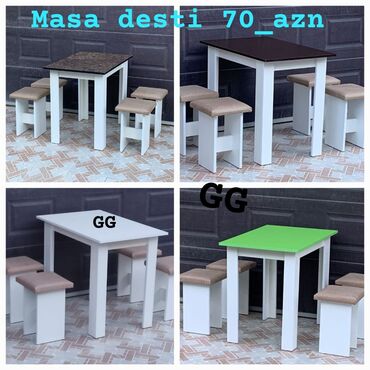 Masa və oturacaq dəstləri: Mətbəx üçün, İşlənmiş, 4 stul