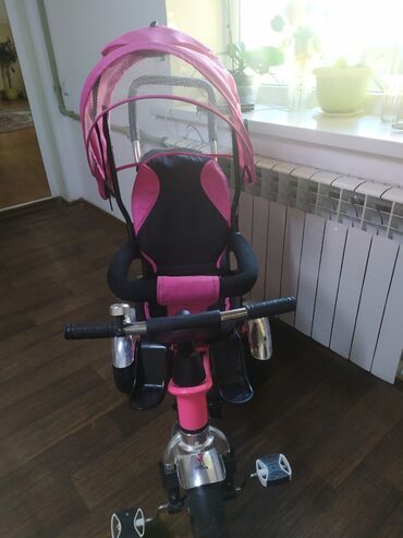 детский велосипед для девочки: Коляска, цвет - Розовый, Новый