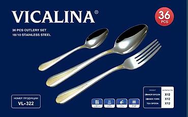 vicalina посуда: Набор столовых приборов Vicalina VL-322 — 36 предметов из нержавеющей — 1
