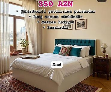 yatağ: Yataq dəsti – bazalı model - Qiymət: 350 AZN - Şəhərdaxili çatdırılma — 1