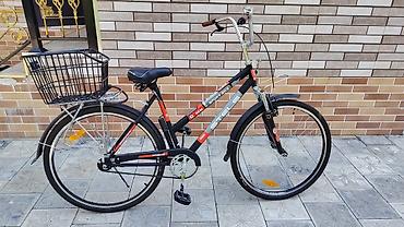 4 tekerli velosped: Şəhər tipli Stels velosipedi - Rəng: qara-narıncı dizayn, “STELS” — 1
