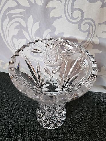 Vaza kristal Bohemija rucni rad iz 70ih godina. Vaza kristal,led — 5