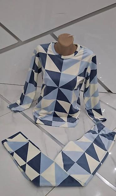 Pidžame: Ženske svetleće pidžame – komplet majica dugih rukava i donji deo — 2