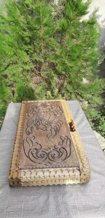 Nərdlər: (əl işləri ilə oyma naxışlı), laklı parlaq örtük - İkiüzlü — 6