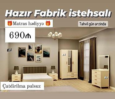 kapriz yataq desti: Yataq otağı dəsti – hazır fabrik istehsalı Komplekt: - İki nəfərlik — 1