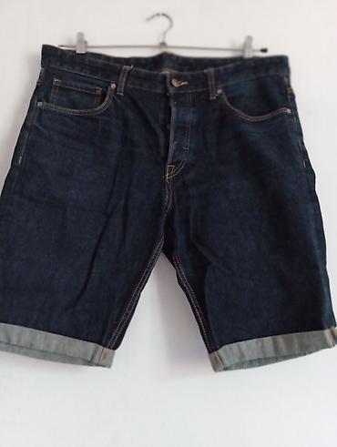 cins şortik kişi: Kişi cins şortu - Material: qalın tünd-mavi denim (jeans) - Kəsim — 1