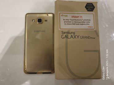 зарядное: Samsung Galaxy Grand, 8 ГБ, цвет - Золотой, Сенсорный, Две SIM карты, С документами