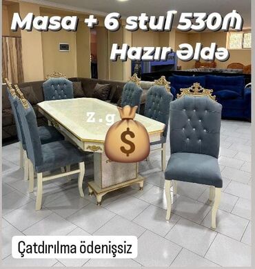 Masa və oturacaq dəstləri: Yeni, 6 stul