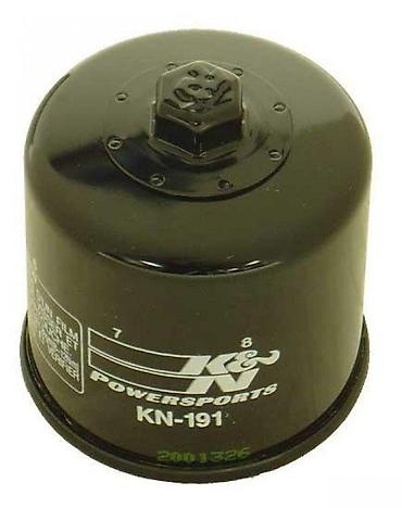golim: Crni K&N Powersports KN-191 uljni filter, dizajniran za efikasno — 1