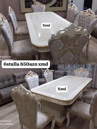 saloglu mebel instagram: Klassik üslubda dəst: yemək masası və 6 ədəd stul. - Masa: düzbucaqlı — 1