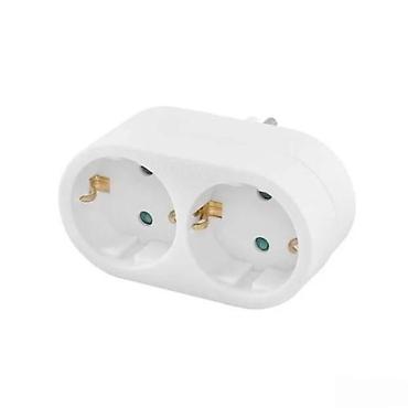 Utikači: Dvostruki strujni adapter (razdelnik) – Schuko, bela boja - Tip — 1