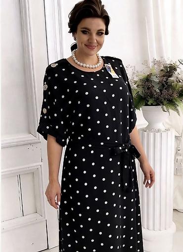 Lične stvari: Haljina na tufne sa pojasom ( odgovara od 2xl so 4xl) - Model: ravni — 1