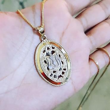Zərgərlik əşyaları: Dəstə daxildir: Boyunbağı, Kulon, Sarı qızıl, 585 Əyar, 385 g — 2