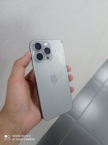 сломанные телефон: IPhone 15 Pro Max, Б/у, 512 ГБ, Natural Titanium, 100 %