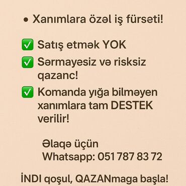Tikinti ixtisasları: SMM menecer tələb olunur, Onlayn iş, 18-29 yaş, Təcrübəsiz
