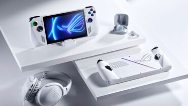 телефон игровой: Портативная игровая консоль ASUS ROG Ally, выполненная в белом цвете