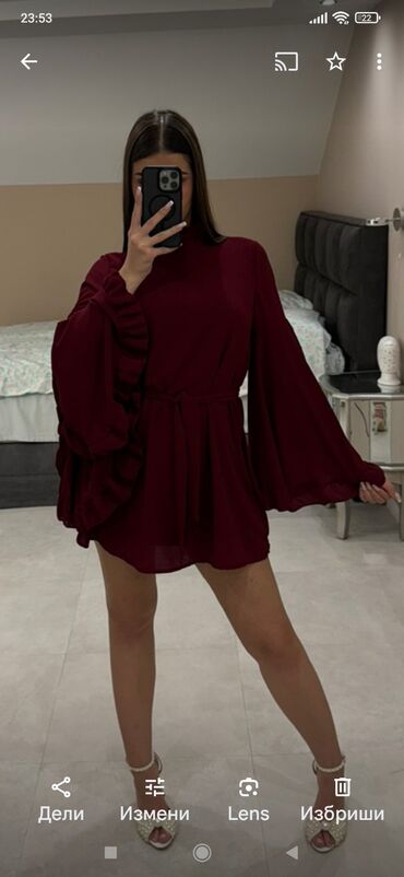 waikiki haljine za zene: M (EU 38), color - Burgundy, Evening, Long sleeves