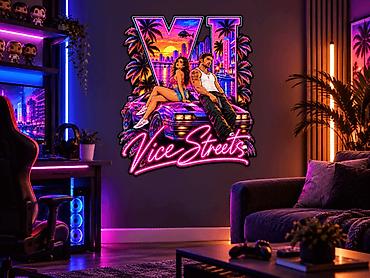casa coca cola: GTA 6 Vice Streets Zidna Nalepnica 68x56 cm - 2898 GTA 6 VICE STREETS — 2