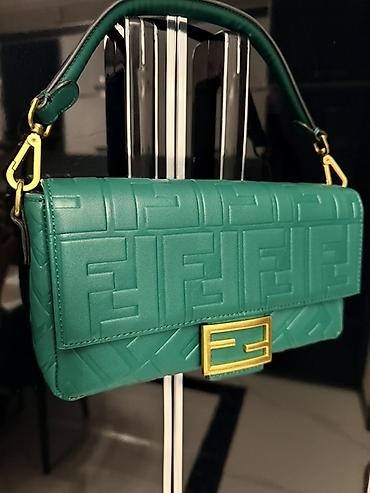 fendi etir: Fendi Baguette çiyin çantası – yaşıl rəng - Material: hamar toxumalı — 1