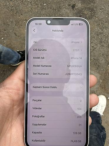 pro max 14: IPhone 14, 128 GB, Ağ, Face ID — 7