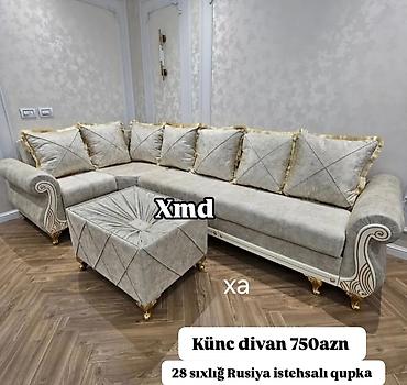 perla mebel divan: Künc divan – 750 AZN - Klassik üslubda, qızılı dekor elementləri və — 1