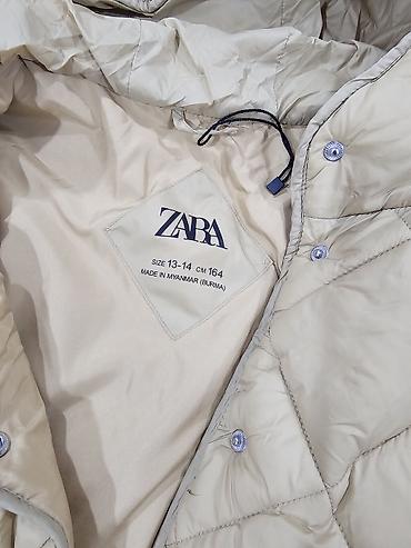 mektebli geyimi: ZARA paltosu – quilted (romb tikişli) uzun model - Rəng: açıq — 2