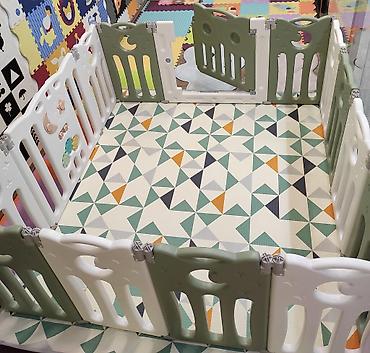 sklopive tezge: Sklopiva ogradica Sovica – Maslinasta (Dečija ogradica Feelkids) — 1