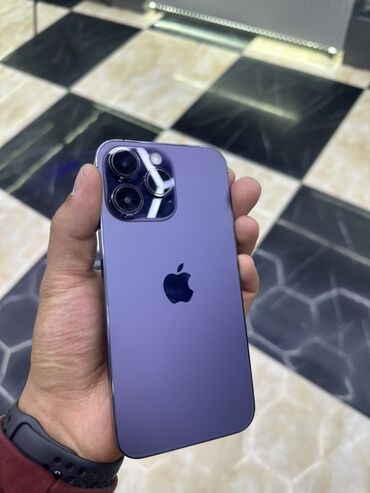 ми 14: IPhone 14 Pro Max, Колдонулган, 128 ГБ, Deep Purple, Куту, 85 %