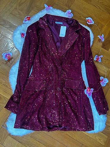 Elegantni sakoi/blazer sa šljokicama u boji burgundca. - Materijal