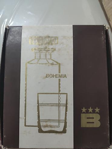 xrustal stekan: Bohemia kristal viski dəsti - Orijinal BOHEMIA, Çexoslovakiya — 1