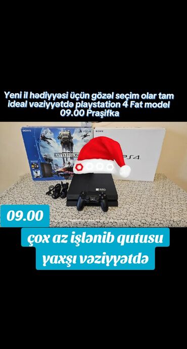 ps4 oyunları azerbaycan: Playstation 4 fat model çox ideal vəziyyətdə çox az işlənib heçbir