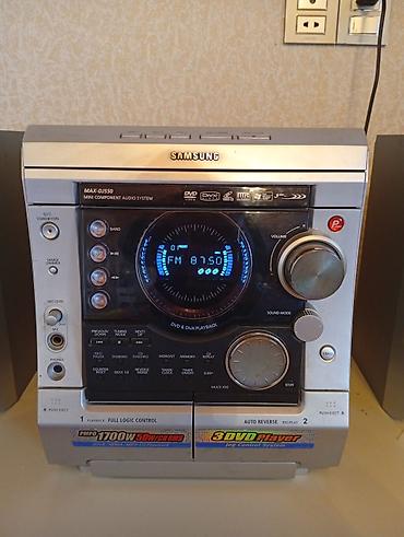 ayfon 11 ikinci el: Samsung MAX-DJ550 mini musiqi mərkəzi. Komplektə əsas blok və 2 ədəd — 2