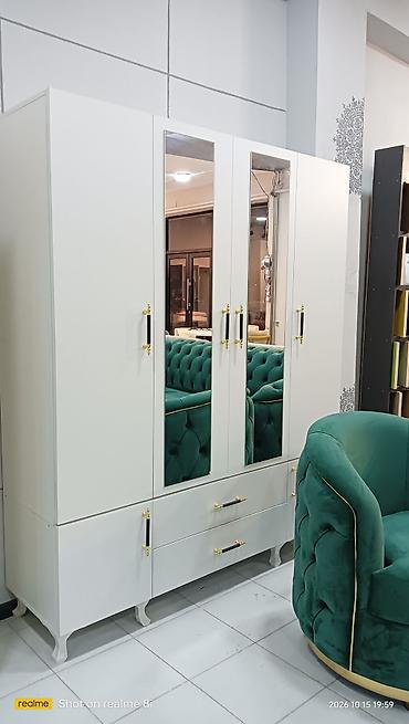 guzgu boydan: Yeni, 4 qapılı, Güzgülü, Ağ, Açılan, Düz dolab — 5