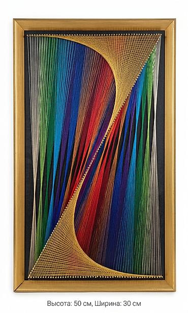 Декор и интерьер: Панно в технике string art (нитяная графика) - Размер: 50 × 30 см — 2