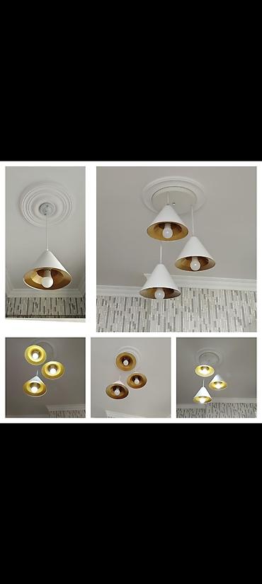 İşıqlandırma: Çılçıraq, 3 lampa, Metal — 1
