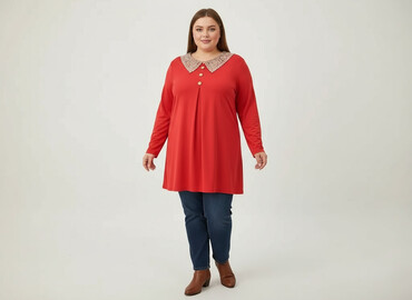 modne bluzy dla nastolatek: Women`s tunic, size 5XL
