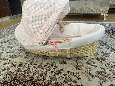 beshik: Təbii toxunmuş səbətdən beşik (Moses basket) – yenidoğan üçün rahat — 2