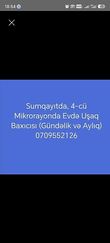 sumqayitda daye: Öz evimdə uşağa baxıram — 1