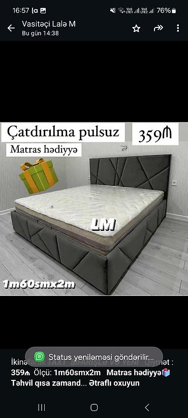 matras üzlüyü: İkinəfərlik _*TAXT*_ _*SİFARİŞLƏ VƏ YENİ*_ Qiymət : *359₼* Ölçü — 1