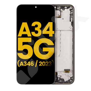 Telefon ekranları: 📱 Ekran Samsung A34 5G (A346B) çərçivədə qara OLED 🛠️İstənilən növ