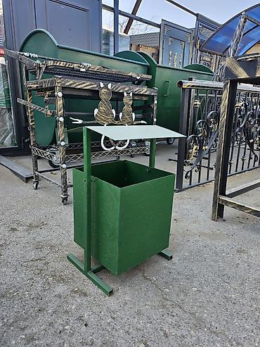 19 lt su qablari: Metal küçə zibil qabı – üstü örtüklü model - Material: qalın metal — 3