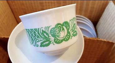 Наборы посуды: Новые чайные сервизы Дулёво в изумрудном и красном цветах. Сервизы не — 3