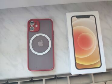 2 ci əl telfonlar: IPhone 12 mini, 64 GB, Ağ, Simsiz şarj, Face ID, Sənədlərlə