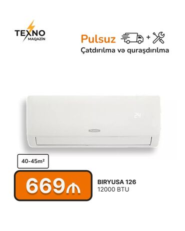 Kondisionerlər: Kondisioner 40-45 kv. m, Split sistem, Kredit yoxdur, Pulsuz quraşdırılma
