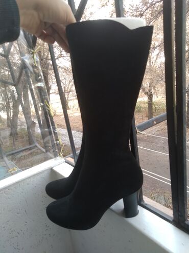 женские сапоги на каблуке: Сапоги, 37, цвет - Черный, Erisses