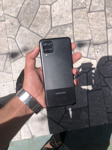 телефон флай 510: Samsung Galaxy A12, 32 ГБ, цвет - Черный, Кнопочный, Отпечаток пальца, Face ID