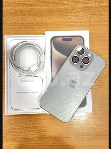 ayfon 50: IPhone 15 Pro, 256 GB, Natural Titanium, Zəmanət, Face ID