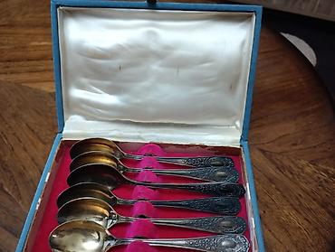 tefal caydan: 6 ədəd vintaj melxior çay qaşığı dəsti - Material: metal, üzərində — 2
